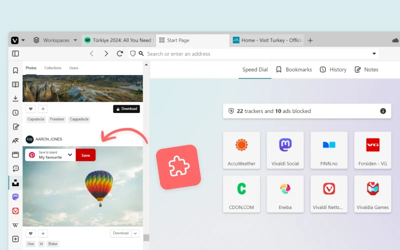 Новая функция Vivaldi Browser: Использование расширений Chrome в веб-панелях